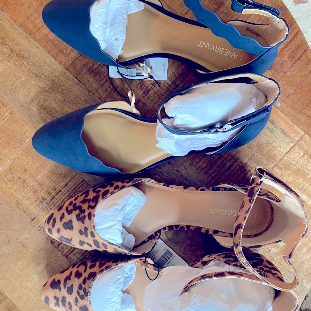 Flats with ankle strap (both pairs)